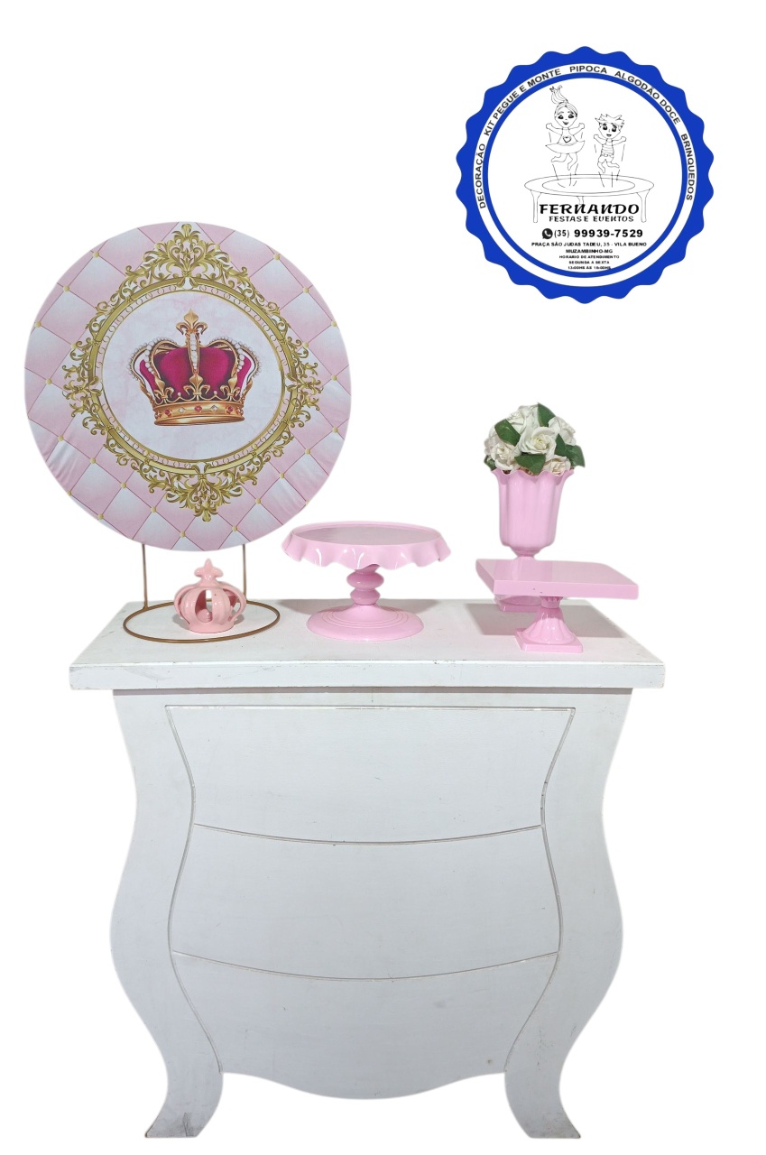 Mini Table Coroa Rosa 50 X 50 - FERNANDO FESTAS E EVENTOS