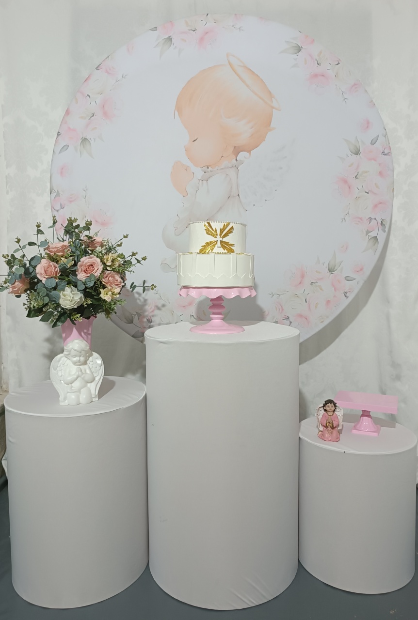 Kit Batizado Anjo Redor Com Flores  - FERNANDO FESTAS E EVENTOS