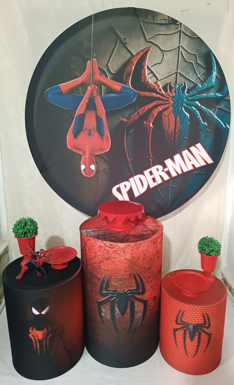 Kit Homem Aranha de Ponta Cabeça Vermelho - FERNANDO FESTAS E EVENTOS