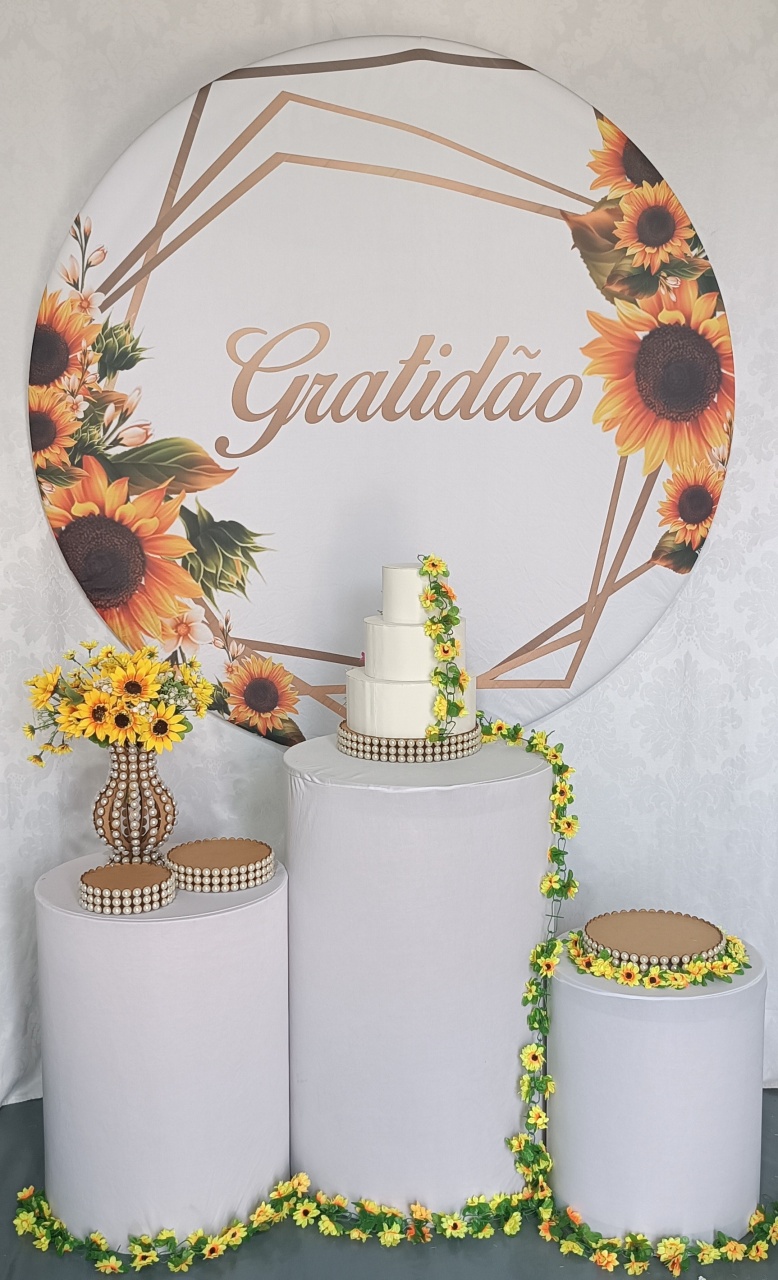 Kit Gratidão Girassol Mdf  - FERNANDO FESTAS E EVENTOS