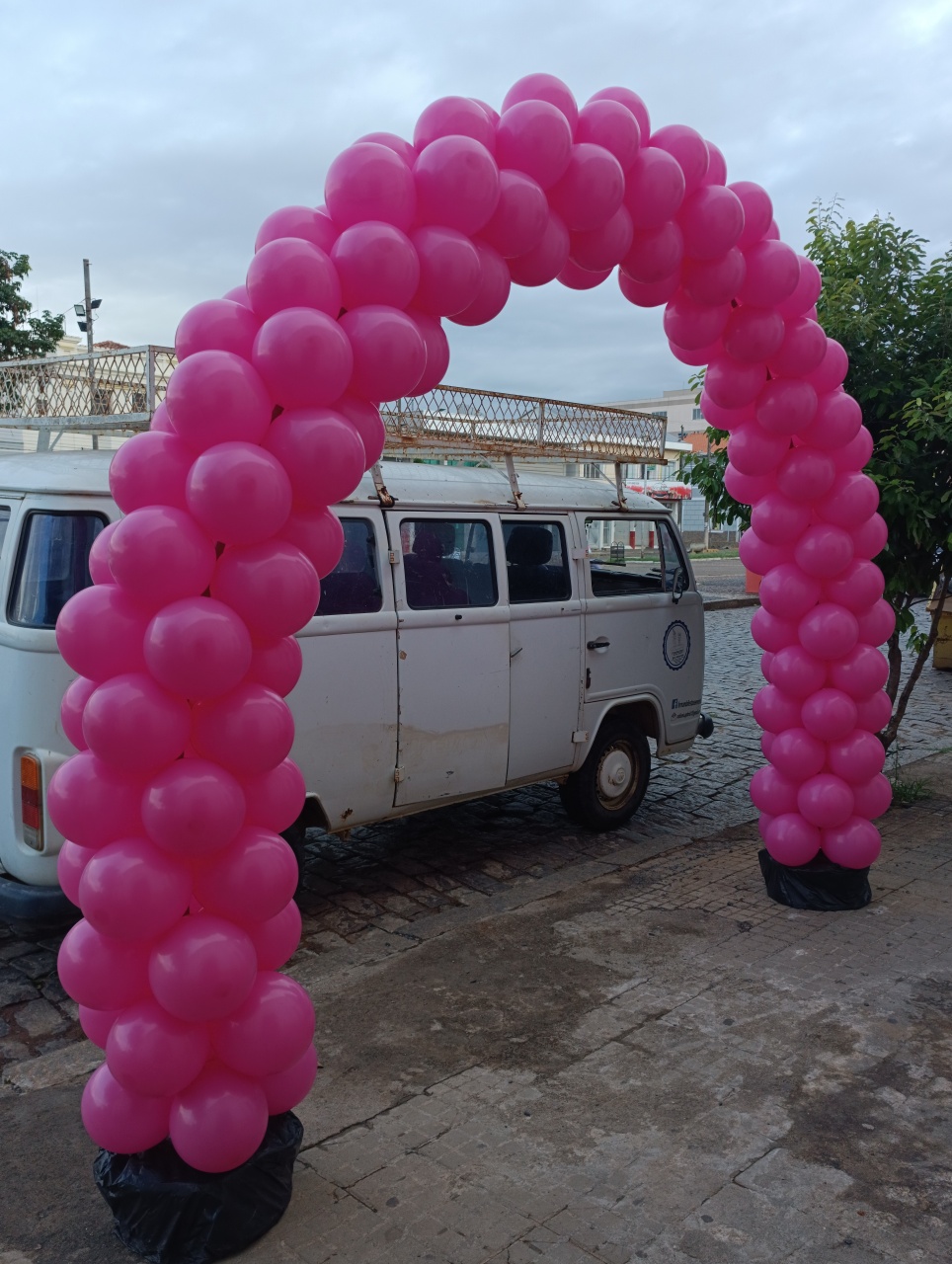 Arco de Balões Rosa Forte  - FERNANDO FESTAS E EVENTOS