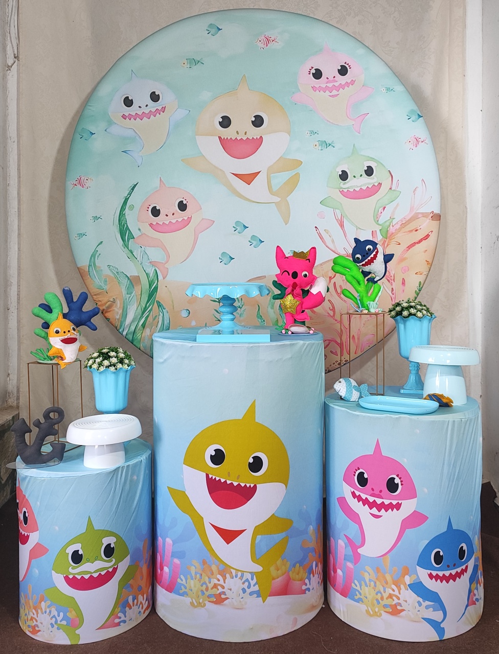 Kit Baby Shark Azul 02 - FERNANDO FESTAS E EVENTOS