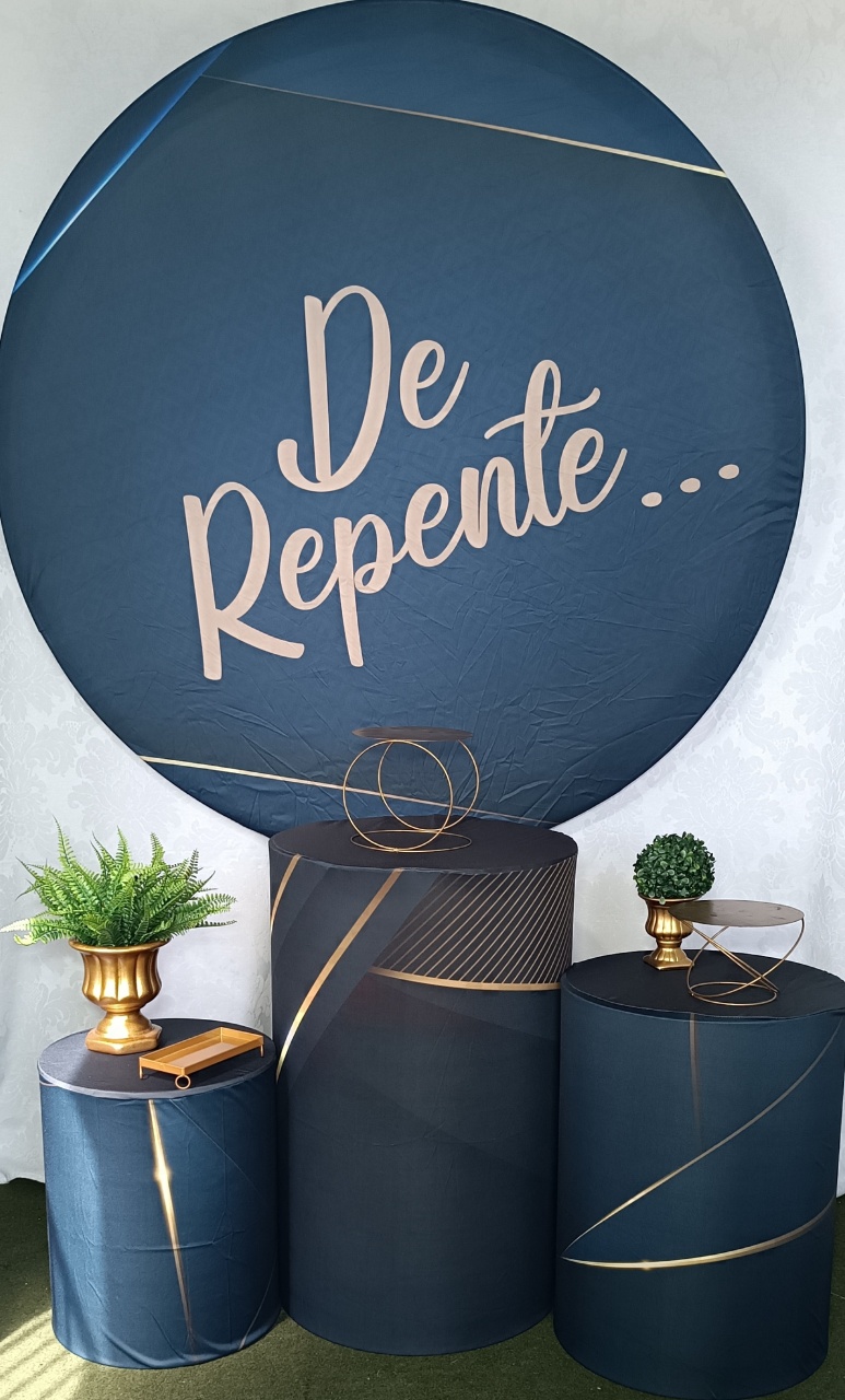 Kit de Repente Azul E Dourado  - FERNANDO FESTAS E EVENTOS
