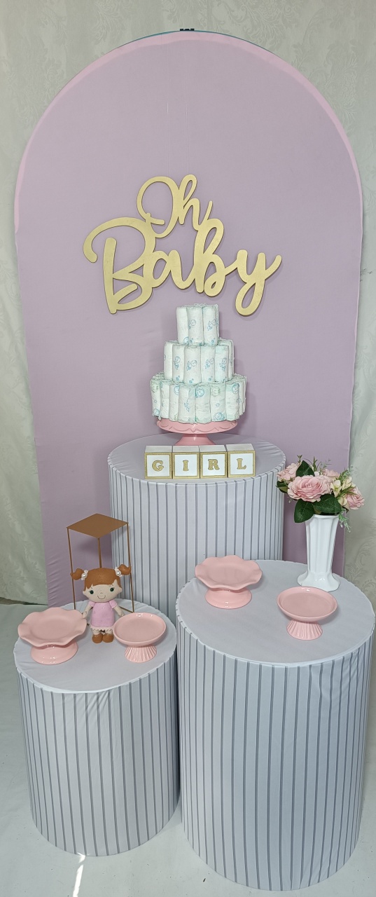 Kit Oh Baby Painel Romano Cilindros Redondo  (01) - FERNANDO FESTAS E EVENTOS