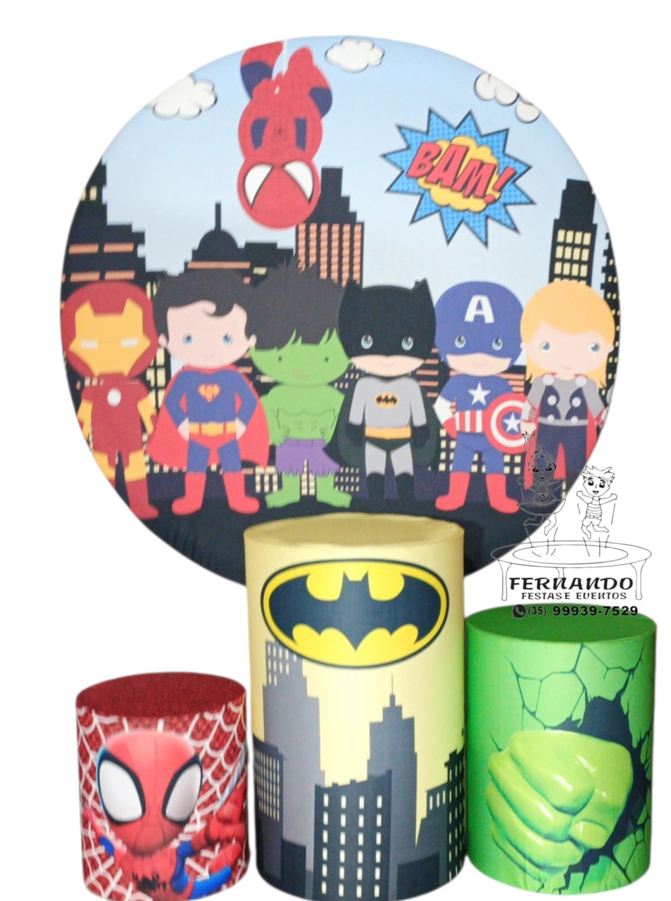 Kit Batman, Hulk E Homem-Aranha Baby - FERNANDO FESTAS E EVENTOS