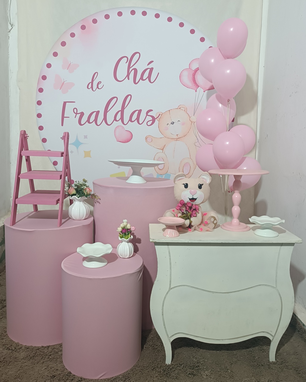 Chá de Fraldas Rosa Urso  - FERNANDO FESTAS E EVENTOS