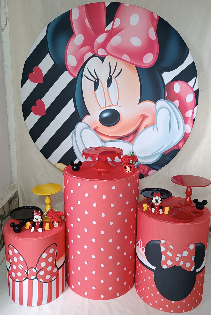 Kit Minnie Vermelho Preto E Branco (02) - FERNANDO FESTAS E EVENTOS