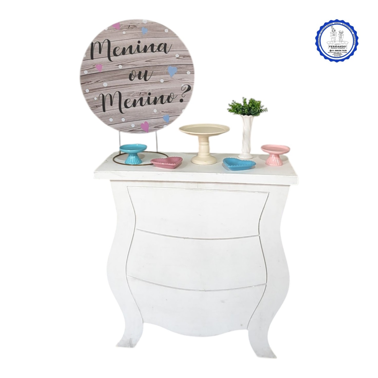 Mini Table Menina Ou Menino 50 X 50 - FERNANDO FESTAS E EVENTOS