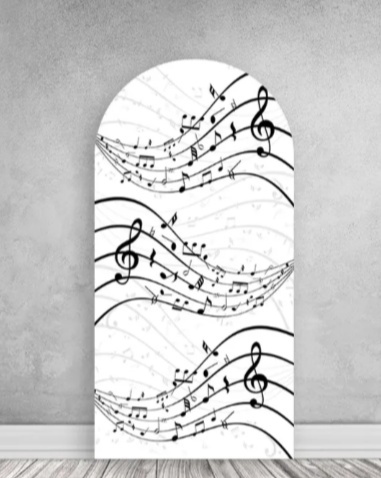 Kit Capa de Painel Romano 2 X 1 Musical Branco E Suporte Romano 2X1 - Cassia Decore e Celebre