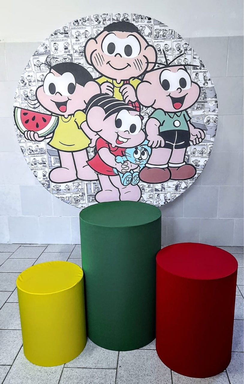 Turma da Mônica Kit Padrão 1 Com Capas de Cilindros Lisas    - Cassia Decore e Celebre