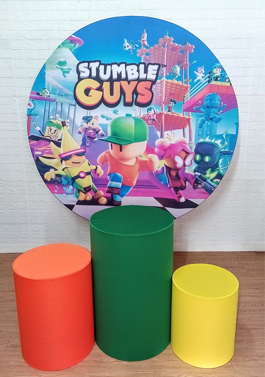 Stumble Guys Kit Padrão 1 C/ Capas  de Cilindros Lisas  - Cassia Decore e Celebre