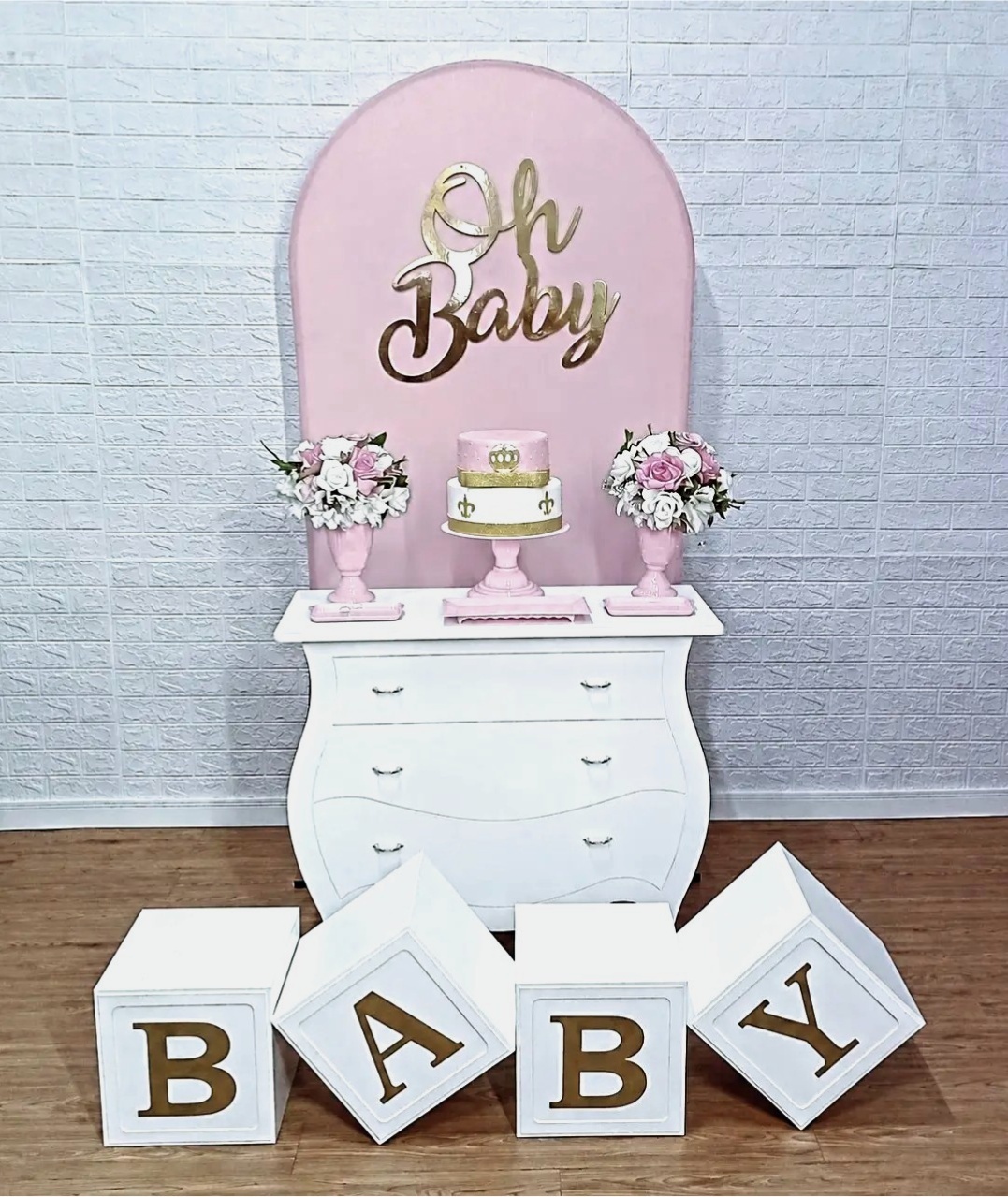 Kit Chá de Bebê Rosa - Slim 1 - Cassia Decore e Celebre