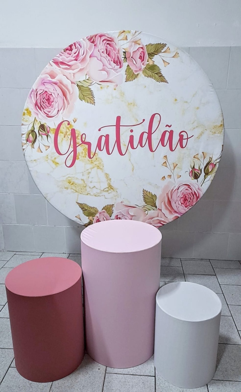 Flores Rosa Gratidão Kit Padrão 1 Com Capa de Cilindros Lisas - Cassia Decore e Celebre