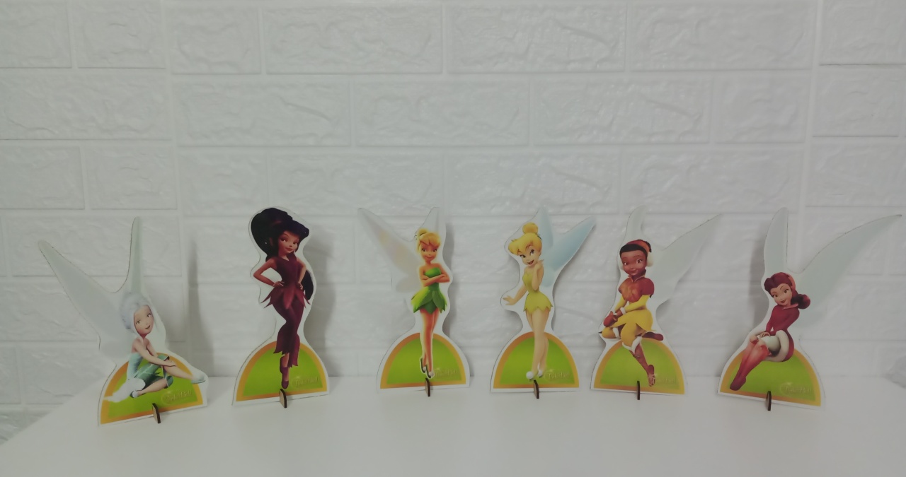  Kit Displays Sininho Tinker Bell Mdf 6 Unidades  - Cassia Decore e Celebre