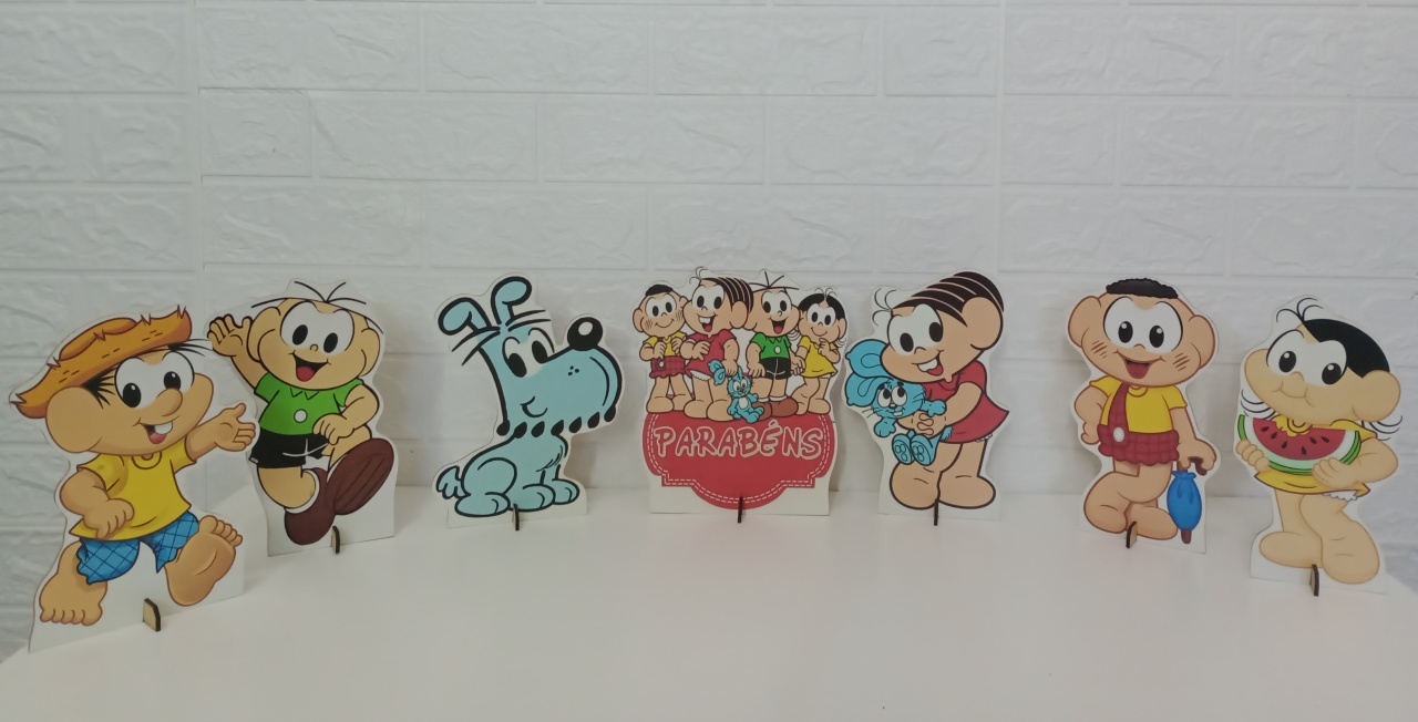 Displays Turma da Mônica (2) Mdf C/7 Unidades  - Cassia Decore e Celebre