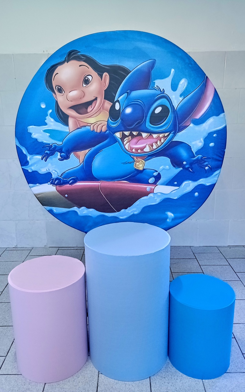 Lilo E Stitch Kit Padrão 1 Com Capas  de Cilindros Lisas - Cassia Decore e Celebre
