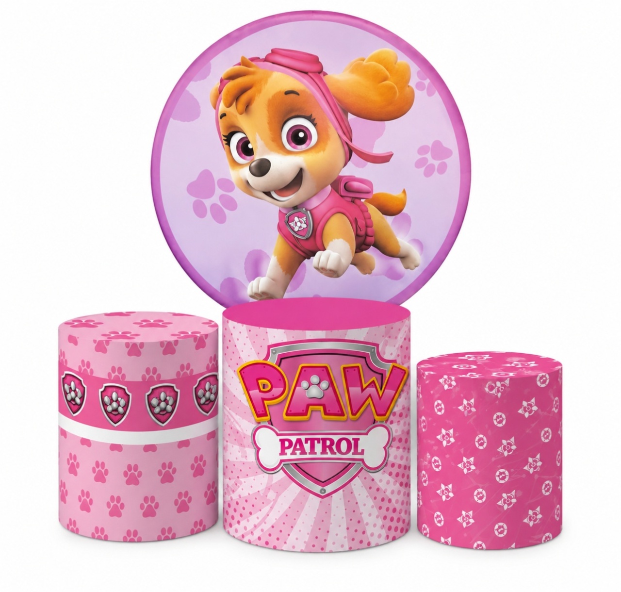 Skye Patrulha Canina Kit Padrão 1 Com Capas de Cilindros Capas Personalizadas - Cassia Decore e Celebre