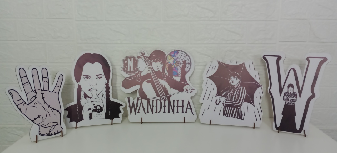  Kit Displays Wandinha Mdf 5 Unidades  - Cassia Decore e Celebre