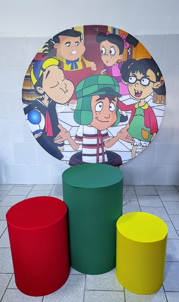 Turma Do Chaves Kit Padrão 1 Com Capas de Cilindros Lisas    - Cassia Decore e Celebre