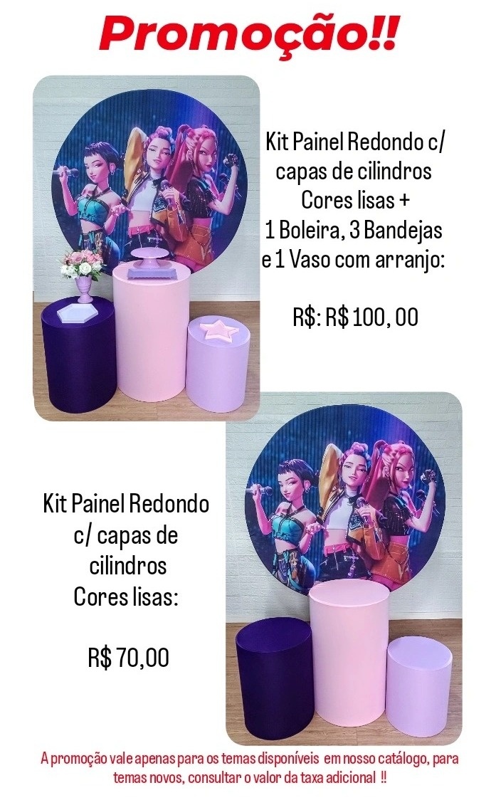 Promoção Kit Padrão C/ Capas de Cilindros Nas Cores Lisas - Cassia Decore e Celebre