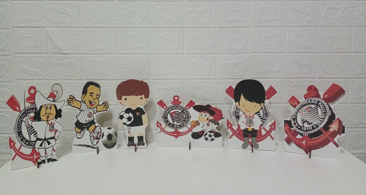 Kit Displays Corinthians Infantil Mdf 6 Unidades  - Cassia Decore e Celebre