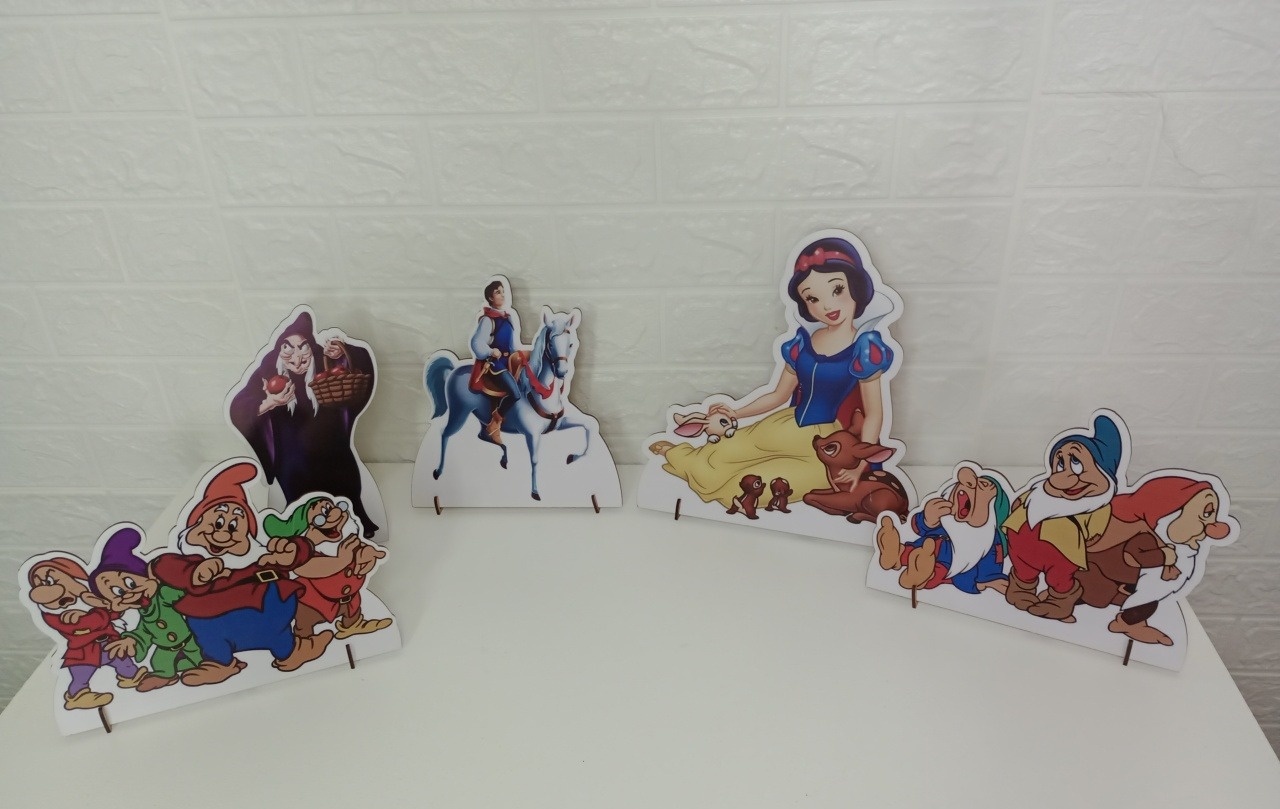 Displays de Mesa  Mdf Branca de Neve 5 Unidades - Cassia Decore e Celebre