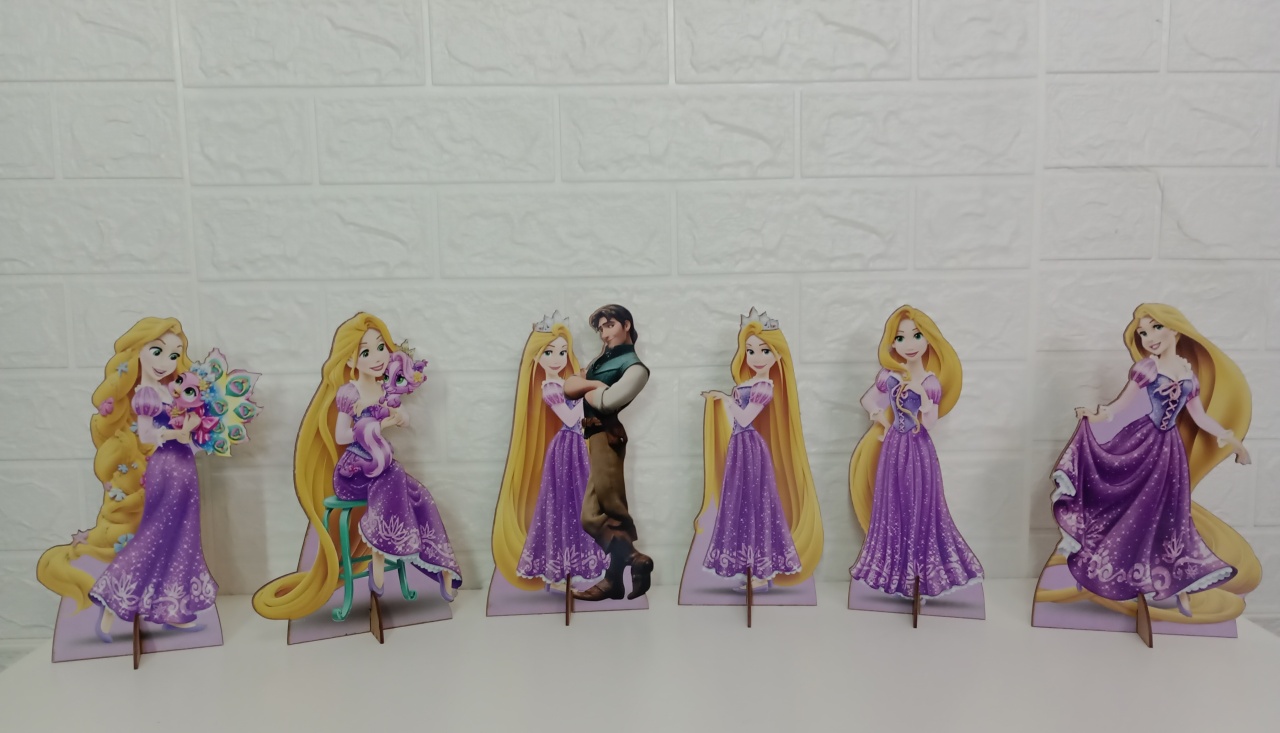  Kit Displays Rapunzel Mdf 6 Unidades - Cassia Decore e Celebre