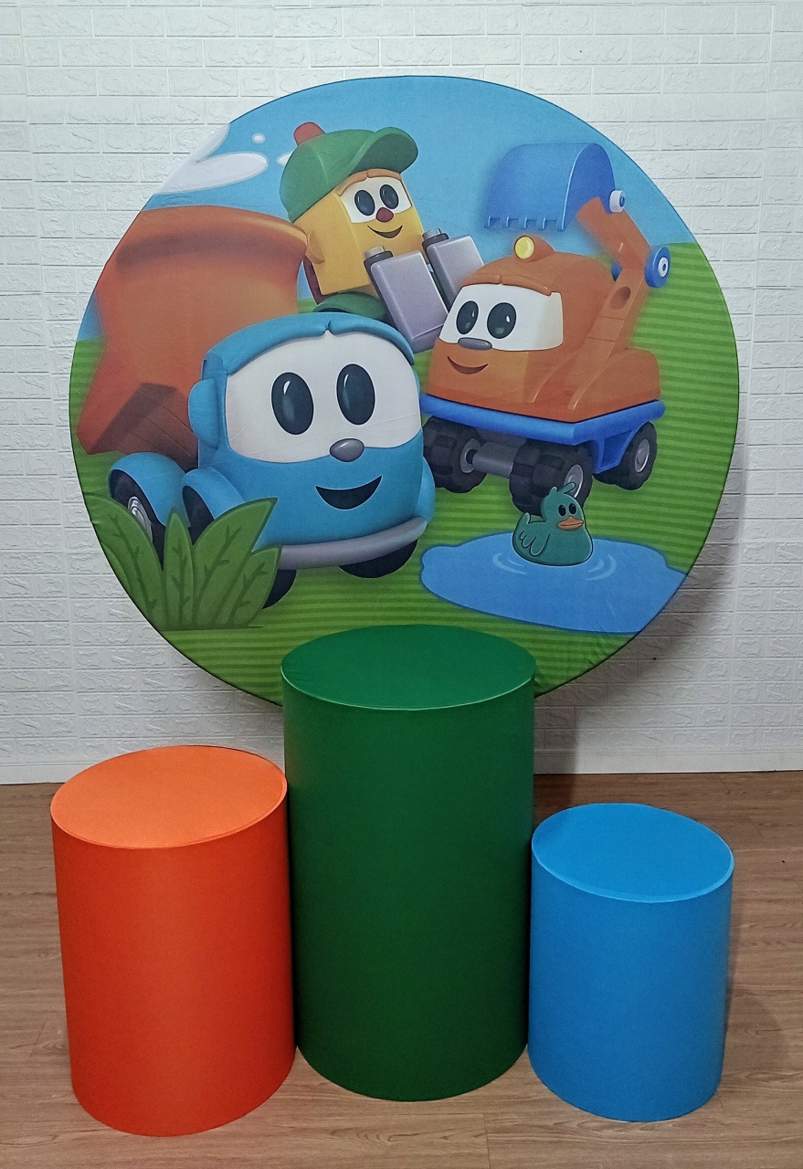 Léo O Caminhão Kit Padrão 1 C/ Capas  de Cilindros Lisas   - Cassia Decore e Celebre