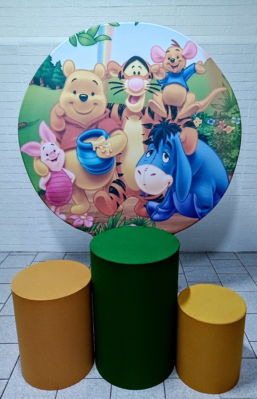 Ursinho Pooh Kit Padrão 1 C/ Capas  de Cilindros Lisas    (Cópia) - Cassia Decore e Celebre
