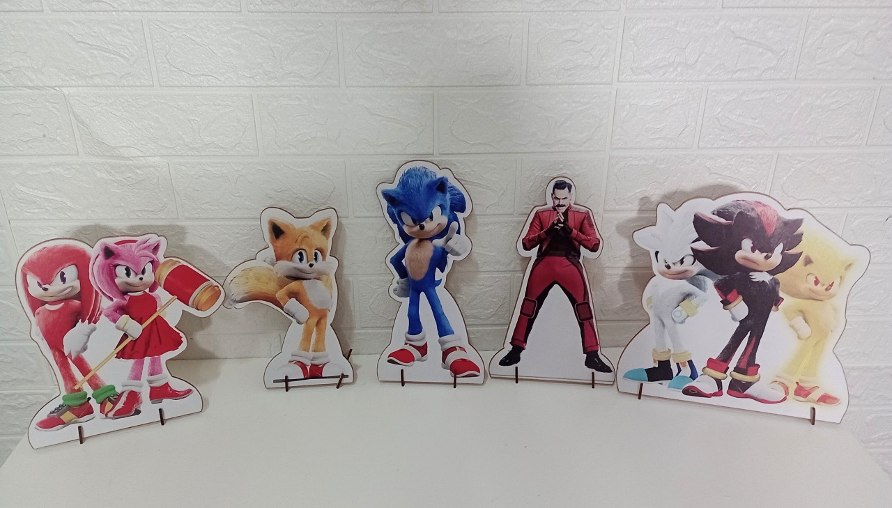  Kit Displays de Mesa Sonic Mdf 5 Unidades - Cassia Decore e Celebre