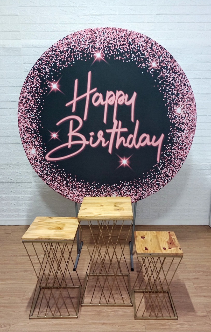 Kit Capa de Painel Redondo 1,50 M + Kit 3 Meses Treliças - Cassia Decore e Celebre