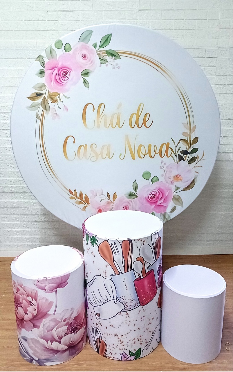 Chá de Casa Nova Kit Padrão 1 Com Capas de Cilindros Personalizadas - Cassia Decore e Celebre