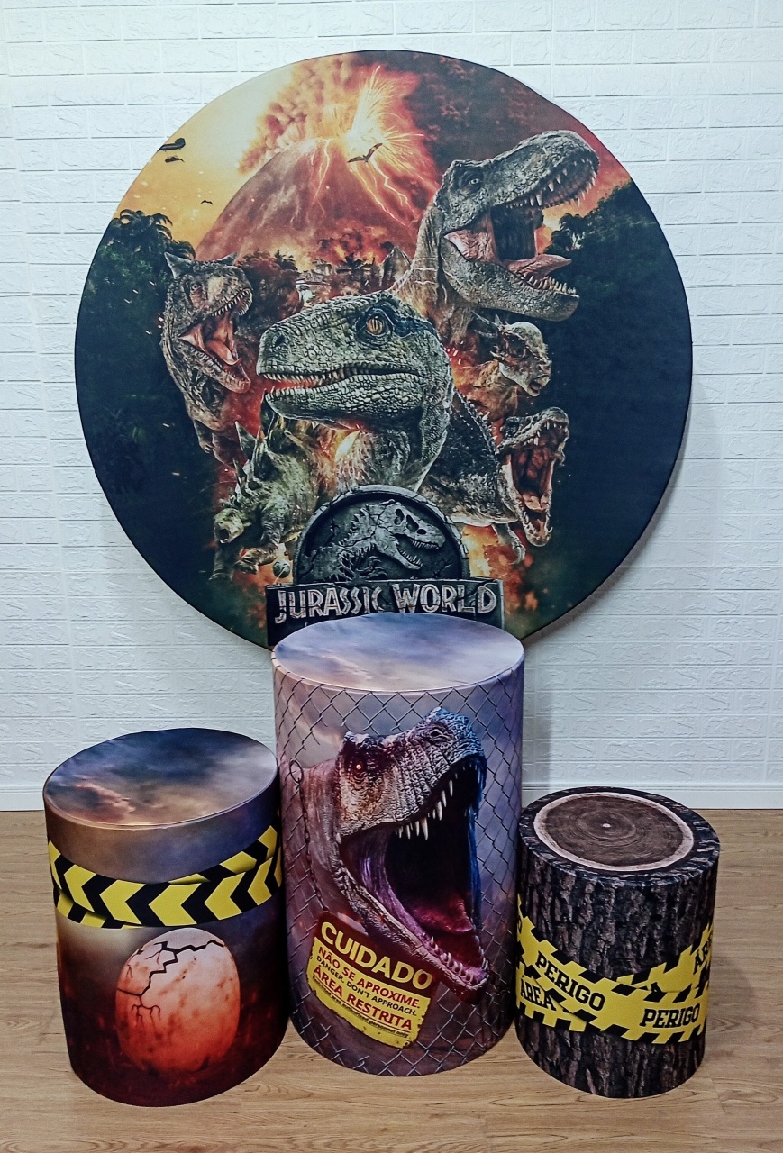 Dinossauros Kit Padrão 1 Com Capas de Cilindros Personalizadas - Cassia Decore e Celebre