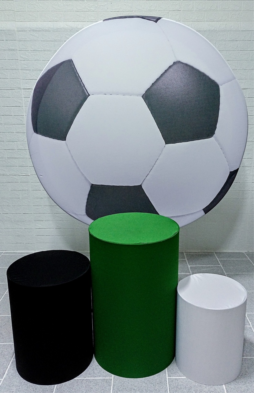 Futebol Bola Kit Padrão 1 C/ Capas  de Cilindros Lisas    - Cassia Decore e Celebre
