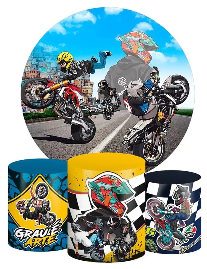 Grau Motos (1) Kit Padrão 1 C/ Capas de Cilindros Personalizadas  - Cassia Decore e Celebre