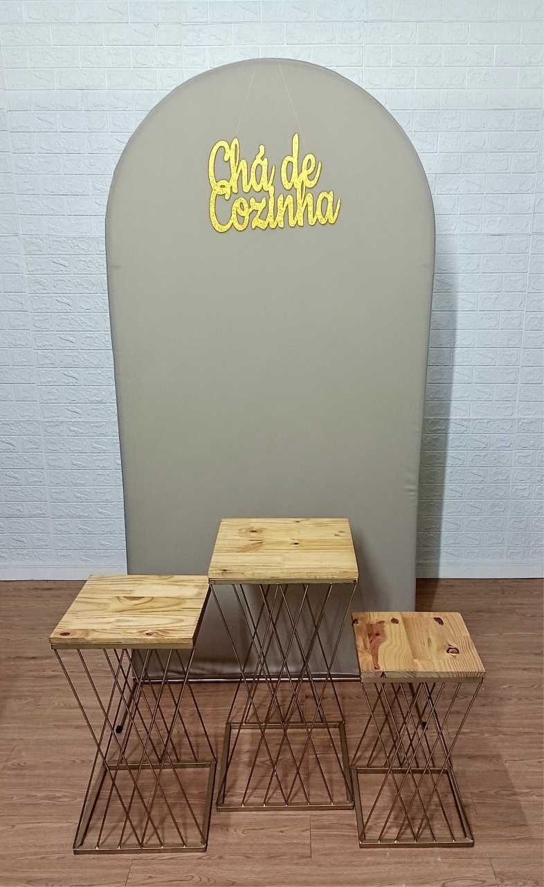 Kit Painel Romano Chá de Cozinha Kit 3 Mesas Treliças - Cassia Decore e Celebre