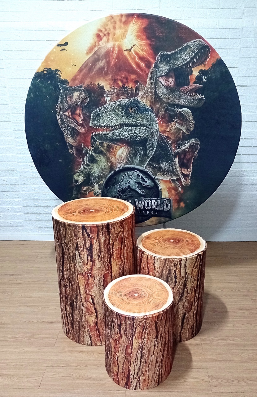 Dinossauros Kit Padrão 1 Com Capas de Cilindros de Tronco Rústicas Personalizadas  - Cassia Decore e Celebre