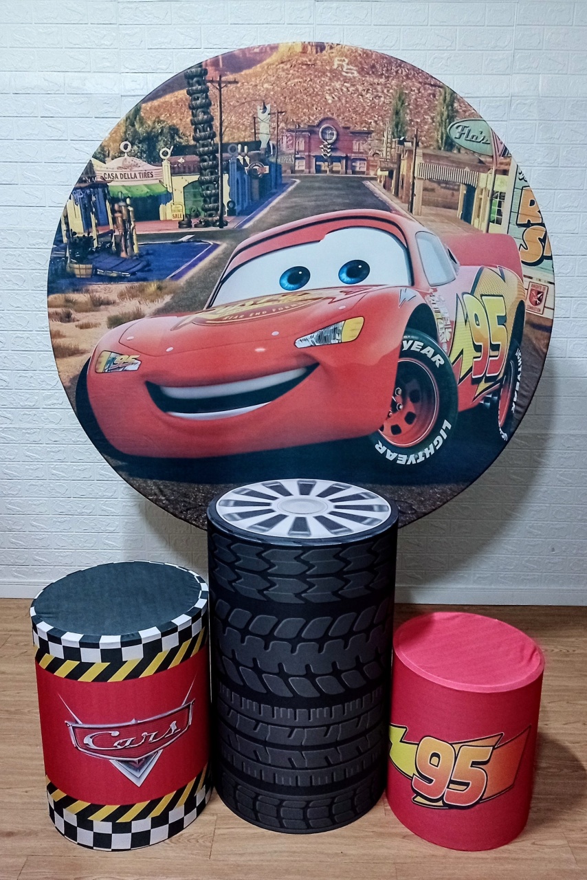 Relâmpago Mcqueen Carros Kit Padrão 1 Com Capas Personalizadas  - Cassia Decore e Celebre