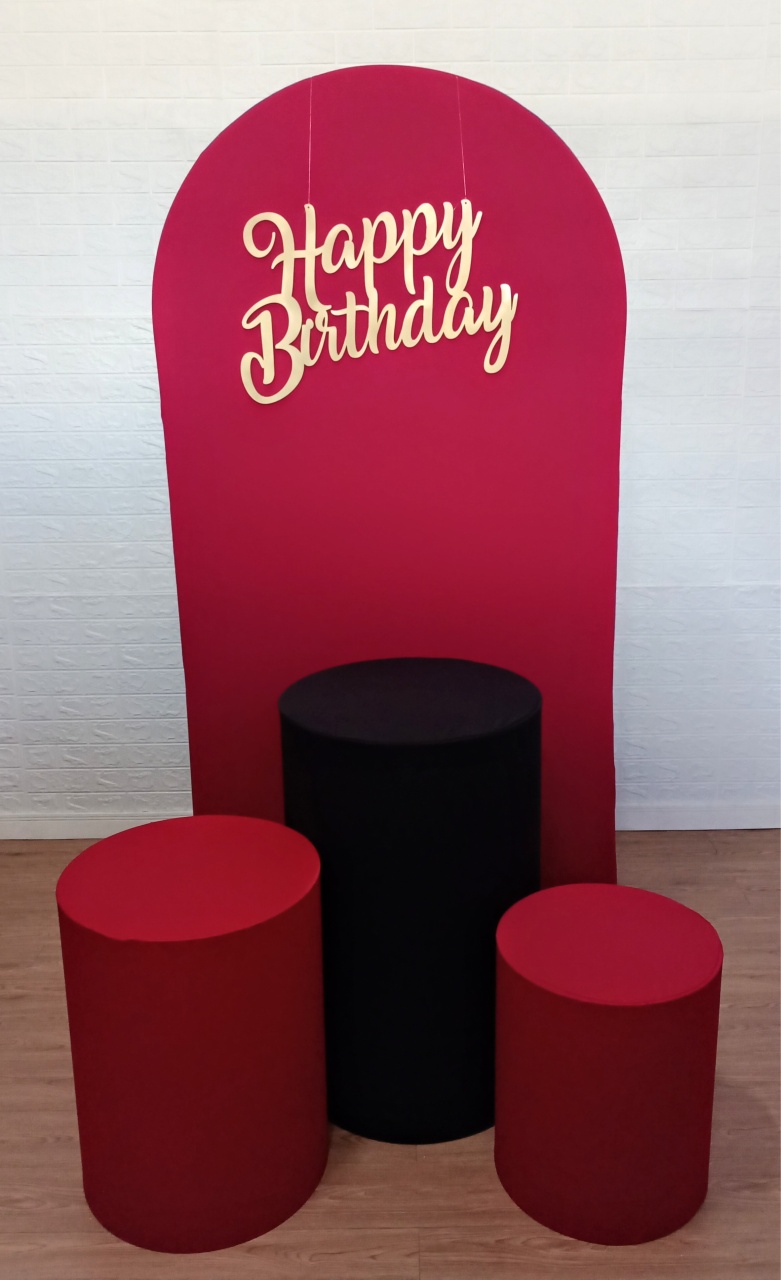 Kit Painel Romano Vermelho C/ Capas Preta E Vermelhas - Cassia Decore e Celebre