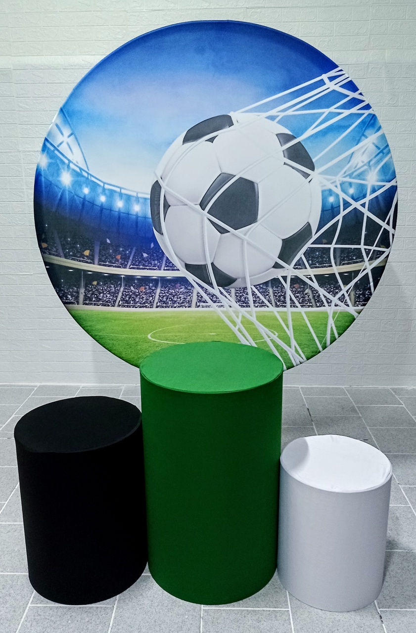 Futebol Bola Estádio Kit Padrão 1 C/ Capas  de Cilindros Lisas   - Cassia Decore e Celebre