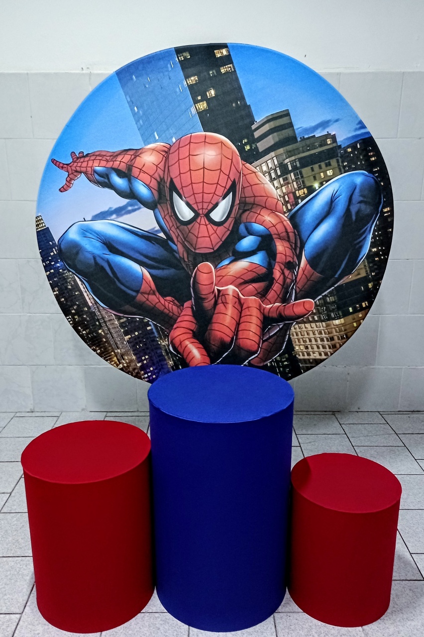 Homem-Aranha Kit Padrão 1 C/ Capas  de Cilindros Lisas   - Cassia Decore e Celebre