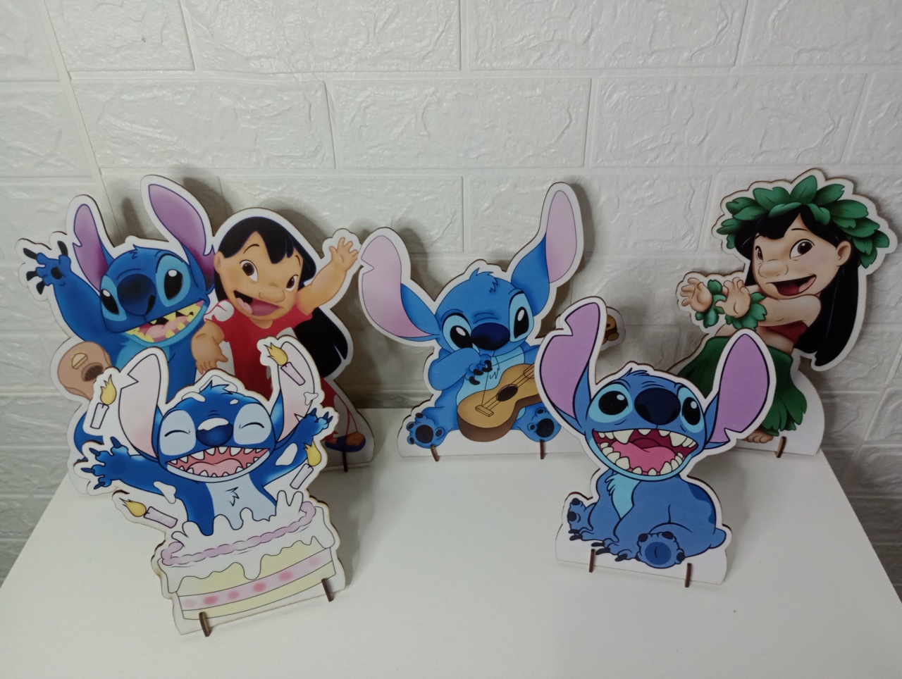 Kit Displays de Mesa Lilo E Stitch Mdf 5 Unidades - Cassia Decore e Celebre