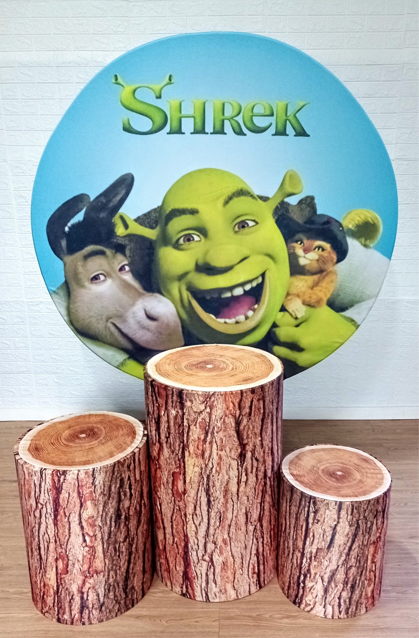 Shrek Kit Padrão 1 C/ Capas de Cilindros de Tronco Rústicas Personalizadas - Cassia Decore e Celebre
