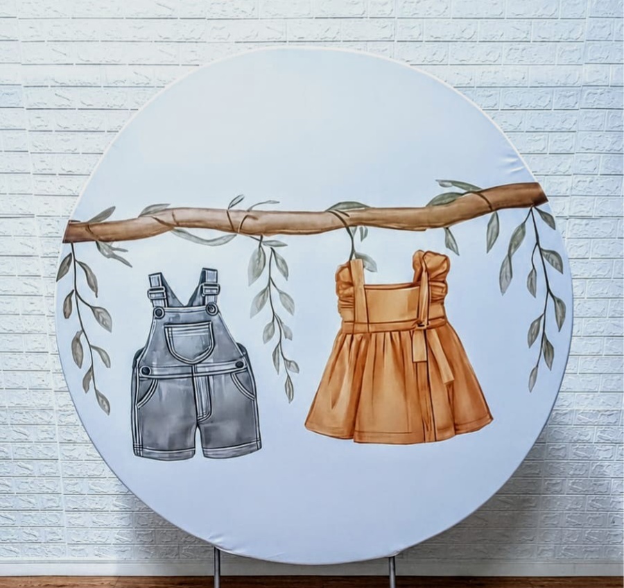 Apenas Kit Capa de Painel Redondo 1,50M + Suporte *Qualquer Tema Disponível No Catálogo) - Cassia Decore e Celebre