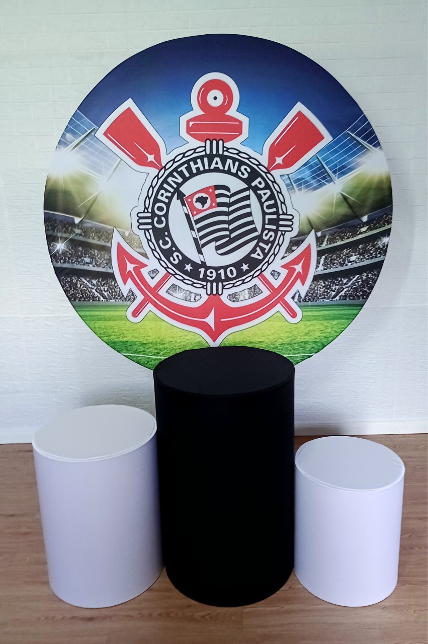 Corinthians Funo Estádio Kit Padrão 1 C/ Capas  de Cilindros Lisas    - Cassia Decore e Celebre