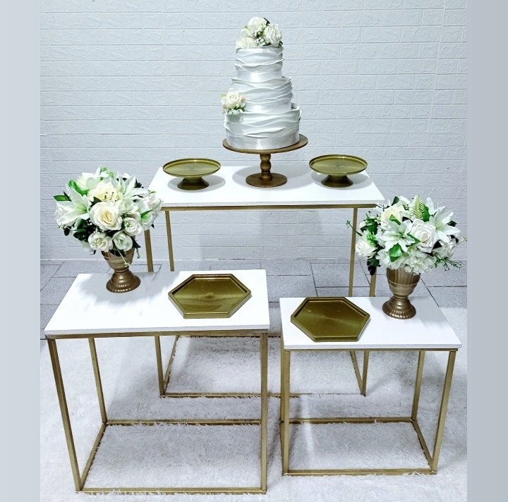 Kit 3 Mesas Retangulares + Acessórios Zcelebrações - Cassia Decore e Celebre