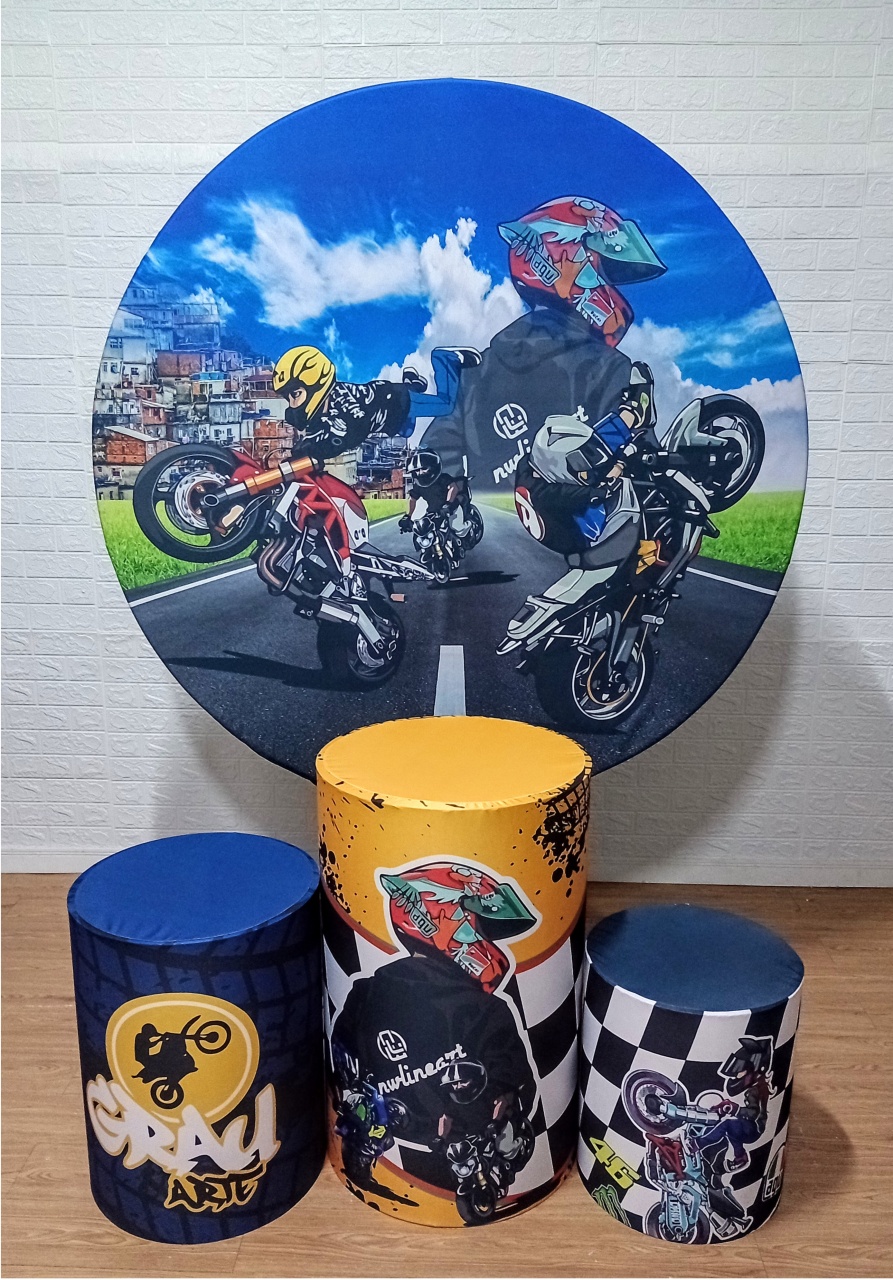 Grau Motos (2) Kit Padrão 1 C/ Capas de Cilindros Personalizadas - Cassia Decore e Celebre