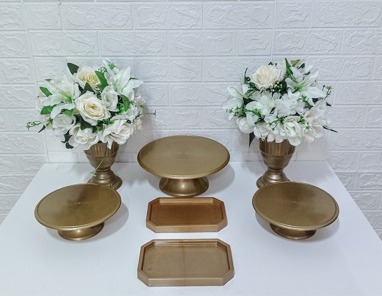 Kit Bandejas / Vasos - Dourado 2  - Cassia Decore e Celebre