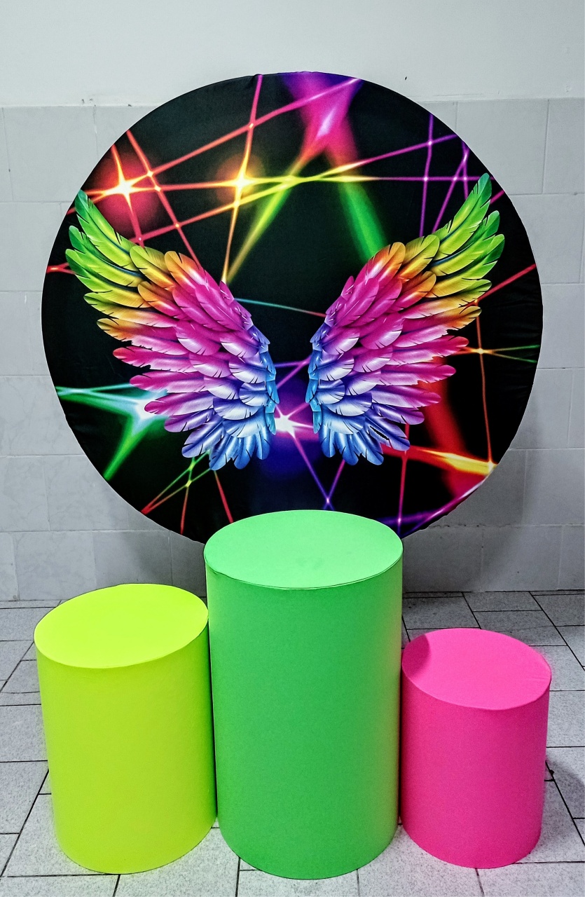 Asas Neon Kit Padrão 1 Com Capas de Cilindros Lisas  - Cassia Decore e Celebre