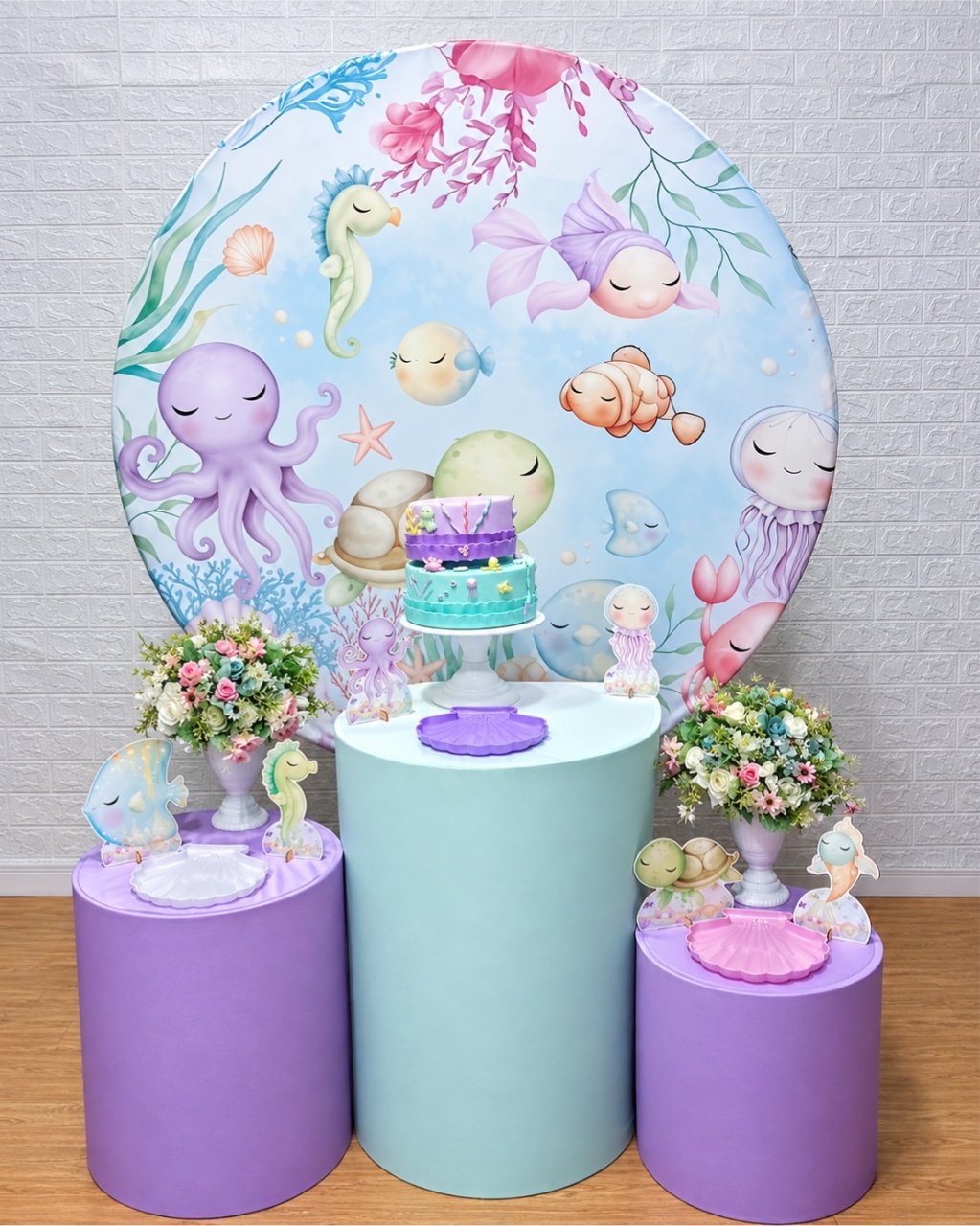 Kit Fundo Do Mar C/ Capas Lisas- Promocional - Cassia Decore e Celebre
